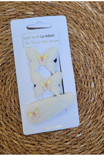 LO ADORO 3Pcs Girls Children Butterfly Barrette for School Buckle Summer Barrette Baby Barrette Kilips