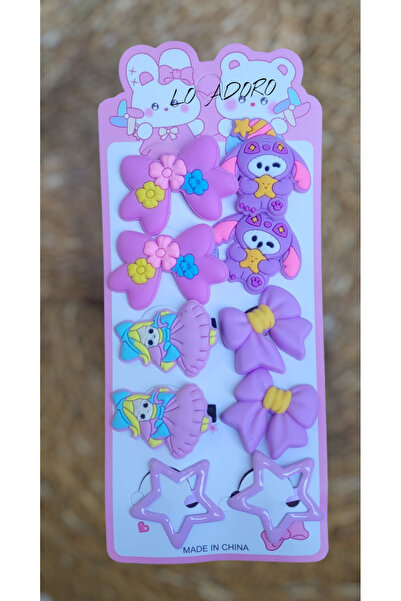 LO ADORO 10 штук дитячих шпильок для дівчаток, фіолетово-рожеві шпильки, шпил...