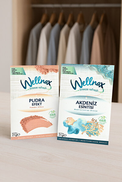 Wellnax breeze refresh ( 2 ADET ) Pudra & Akdeniz Esintisi | Dolap Ve Çekmece Kokusu | Rutubet Önleyici Kese Kokusu