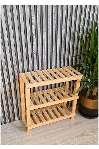 Bladimo Ahşap 3 Raflı Dekoratif Ayakkabılık Antre Balkon Düzenleyici