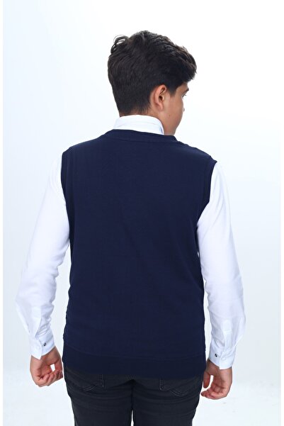 Toontoy Boy's V-Neck Buttoned Knitwear School Vest