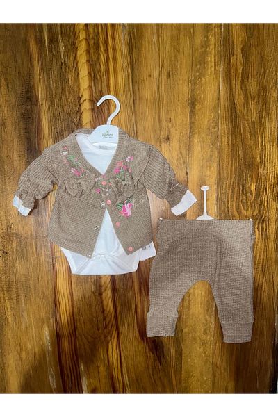 Işıltı kidss 3-12 Months Old Triple Suit Mink