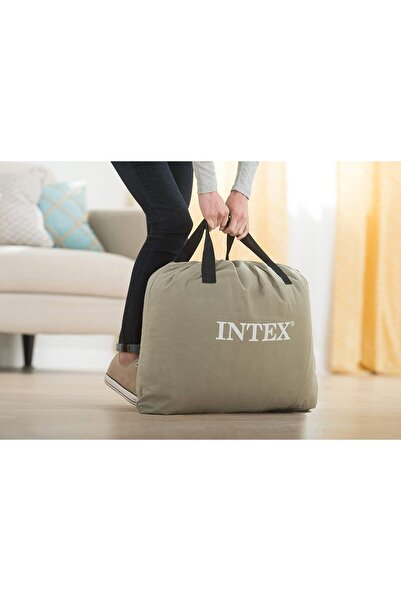 Intex Airbed Inflatable Double Mattress With Bulit In Electric Pump,152 X 203 X 42 Cm, 64124, Black,