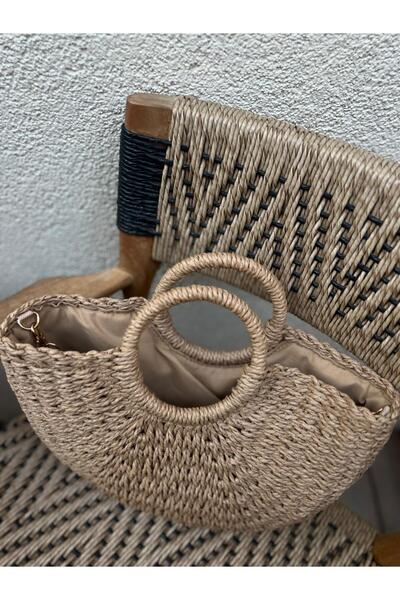 SHINELUC Maxi Ithal Boy Hasır Çanta Uzun Askılı Ve El Çantası Plaj Çantası Do...