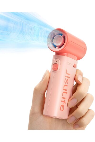 JISULIFE مروحة يدوية توربو - مروحة جيب فائقة الطاقة، صغيرة محمولة باليد، 5 سر...