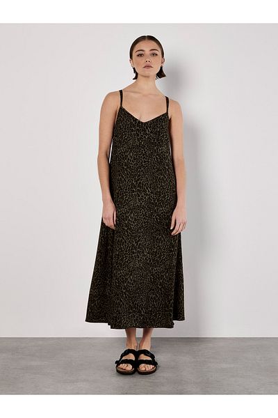 Apricot Maxi-slipkleid Mit Tiermuster