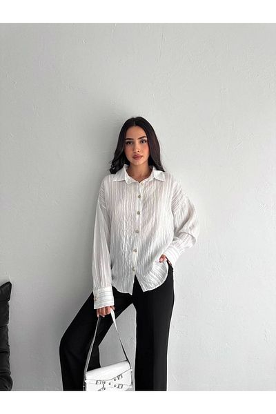Işıltı kidss Striped oversize shirt