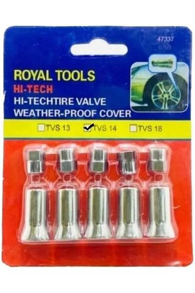 Generic Royal Tools Hi-Tech Tire Valve Weather-Proof Cover TVS 14, Set of 5, Chrome