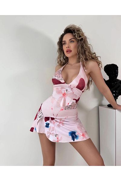 VEGA VÂNZĂTOR DE CONFIANȚĂ RECOMANDAT Costum de vară pentru femei cu imprimeu floral s3519