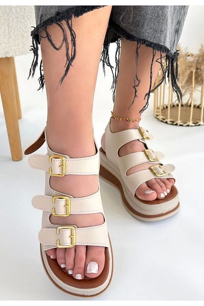 Işıltı kidss Jatay Beige Skin Sandals