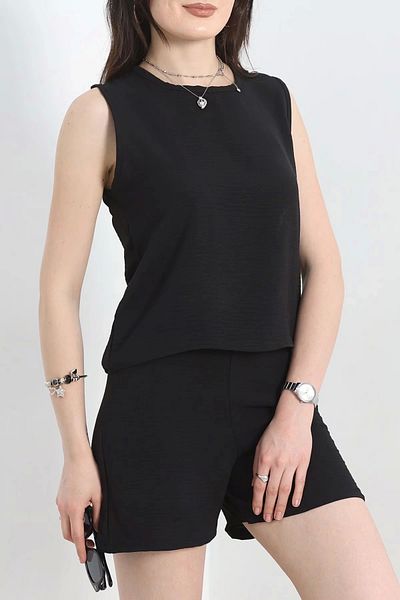 Işıltı kidss Ayrobin Suit with Shorts Black