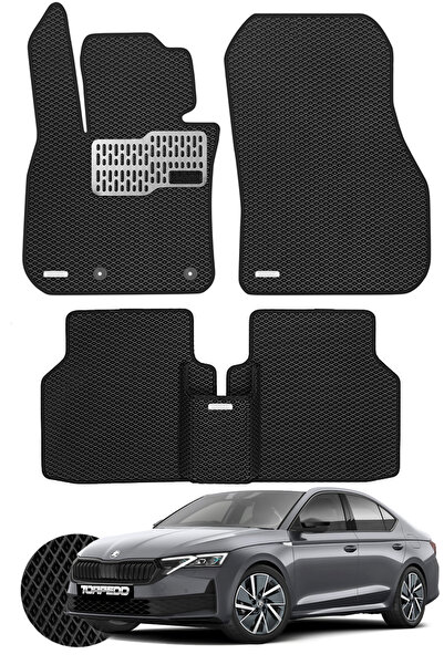 TORPEDO Skoda Octavia 2020 ve Sonrası Uyumlu Hücreli Premium Eva Paspas Seti Tam Set Paspas Takımı Siyah