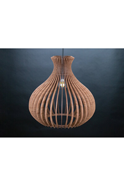 Ferisa Home Ahşap Sarkıt Lamba Orta Yüzyıl Salon Avize Ahşap Sarkıt Lamba Ahşap Avize