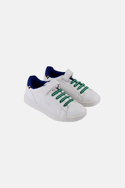 United Colors of Benetton Kids Girl Penn Velcro Closure Casual Shoes, White