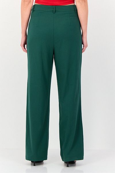 Don't Call Me Jennyfer Women Regular Fit Solid Straight Leg Pants, Emerald Green
