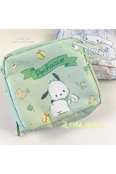Miniso Pochacco Sanrio Kawaii Pochacco Sanitary Napkin Zip Storage Girl Physiological Period Sanitary Case