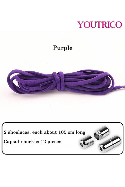 Youtrico Elastic No-Tie Shoelaces with Metal Capsule - Single Pair (1.05m)
