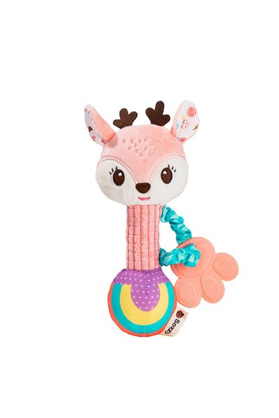 Choice Pink Deer Baby Rattles Soft Stuffed Animal Rattle Hand Grip Baby Toys Shaker Crinkle Squeaky Sensory