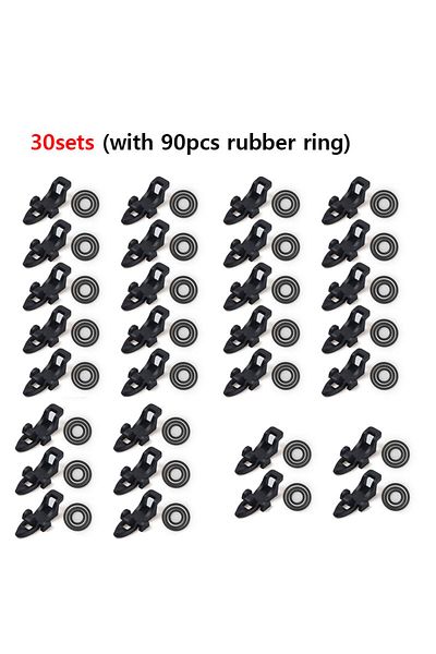 Choice (30sets)Black LINNHUE 20-30pcs Fishing Rod Pole Hook Keeper Lure Bait Holder Lure Accessories Jig Ho