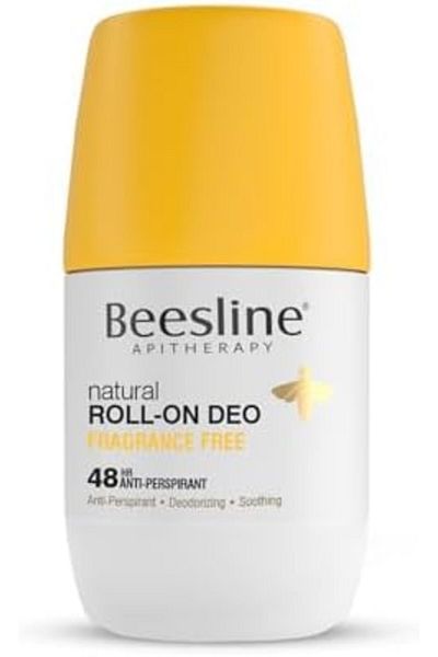 Beesline Deodorant Roll-On, Fragrance-Free, 50ml