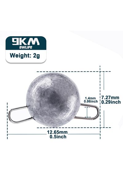 Choice 10g 9KM 10Pcs Cheburashka Weights Cheb Ball Sinkers Hook Connector Freshwater