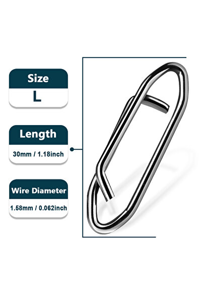Choice 50 قطعة من مشابك الصيد القوية بطول 30 مم و1.58 مم، 50 إلى 200 قطعة من ...