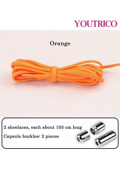 Youtrico Elastic No-Tie Shoelaces with Metal Capsule - Single Pair (1.05m)
