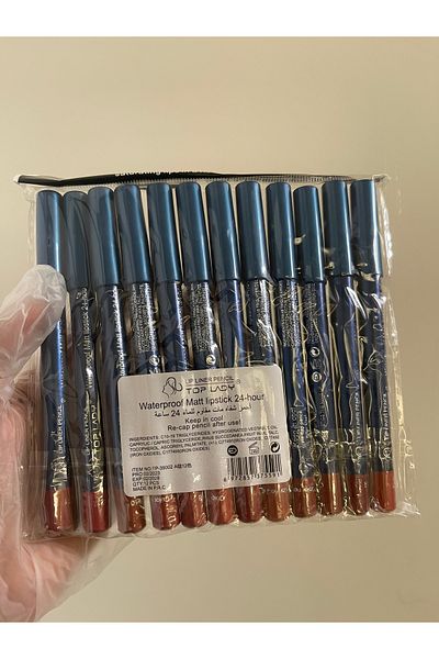 Top Lady TOP LADY Professional Lip Liner Set with 12 Assorted Colors to Suit All Lipstick Shades.