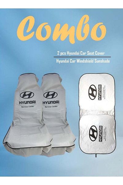 Hyundai Car Seat Cover and Windshield Sunshade Combo -