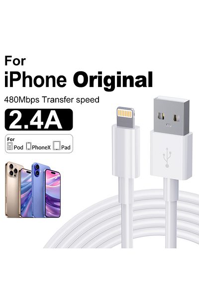 Choice 2m 1PC Wite Original UsB Cable For Apple iPhone 14 13 12 11 Pro Max 7 8 Plus XS XR FastCharging UsB