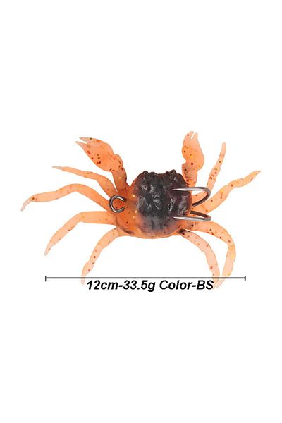 Choice 120mm-33.5g Color-B YUCONG 1PC Silicone Crab Lure 12cm-33.5g Soft Fishing Bait Sinking Rubber Artifi
