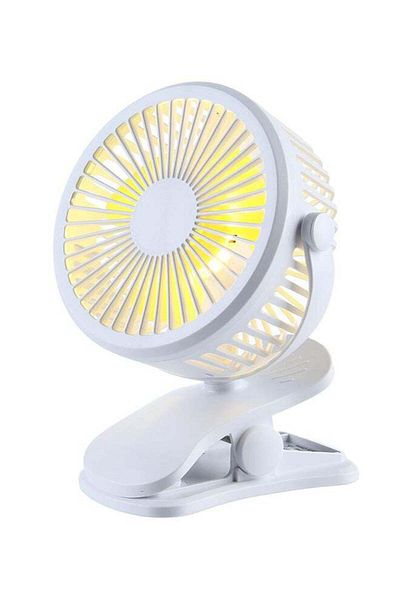 Generic Portable USB Rechargeable Desk Clip On Stroller Fan H2FD-507-a002 White