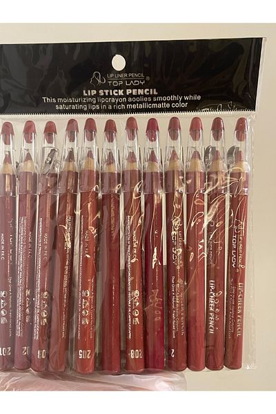 Top Lady TOP LADY Professional Lip Liner Set with 12 Assorted Colors to Suit All Lipstick Shades.