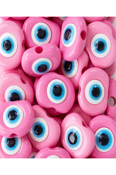 312 KONSEPT 8 Πλαστικές χάντρες κακού ματιού μεγάλου μεγέθους (ροζ χρώμα/2,5 ...