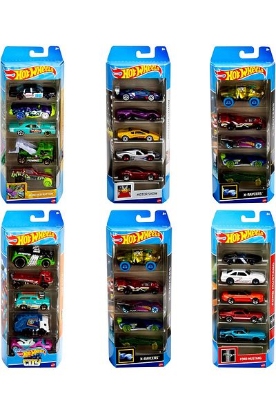 mattel Hot Wheels Basic Car Pack of 5 Assorted - 1 Piece
