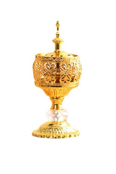 fun zone حامل بخور بيوينتي ذهبي/شفاف 19×8 سم