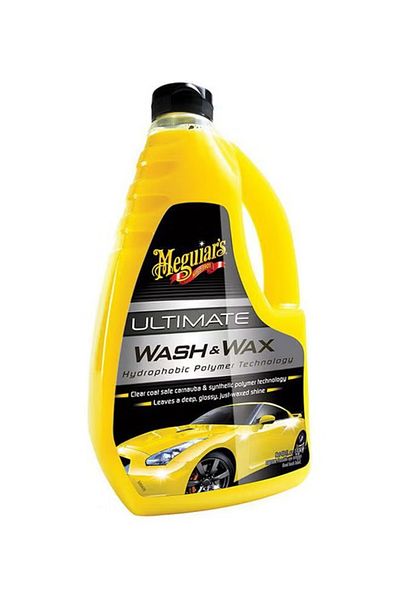Meguiars Ultimate Wash & Wax Car Shampoo – 48 oz (1.42 L) | Hydrophobic Polymer Technology for Shine