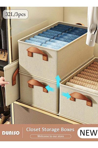 Generic DUNISO 3pcs Wardrobe Clothes Organizer Foldable Closet Storage Organizer