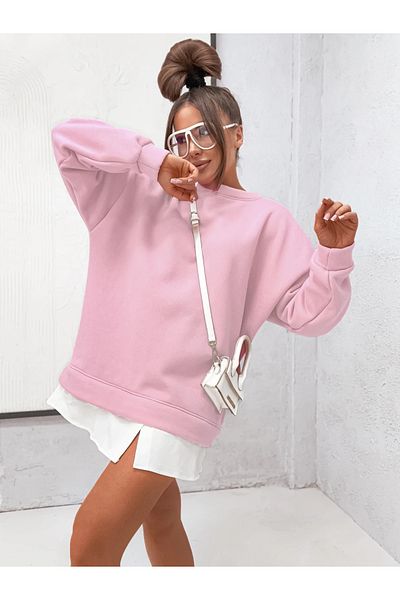UniqueStore.ro Pink oversized blouse with loose cut and casual style - Unique