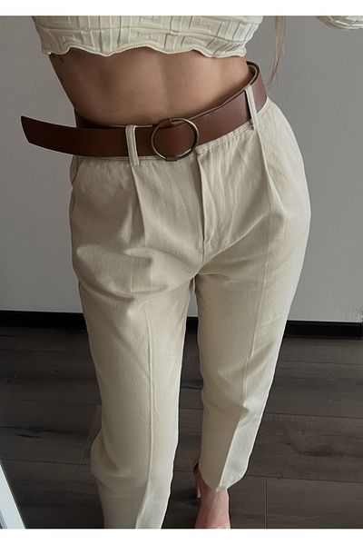 Bmb Jeans Crem curea inclusa