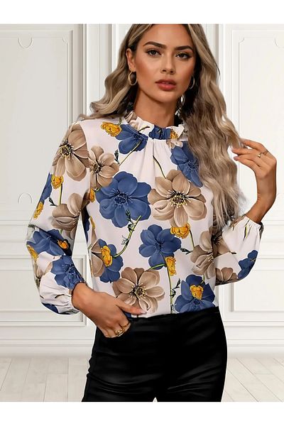 UniqueStore.ro Cămașă Carla albă cu imprimeu floral - XL