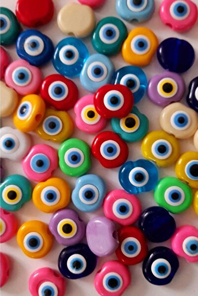 312 KONSEPT 8 قطع من خرزات العين الشريرة البلاستيكية كبيرة الحجم (لون برتقالي...