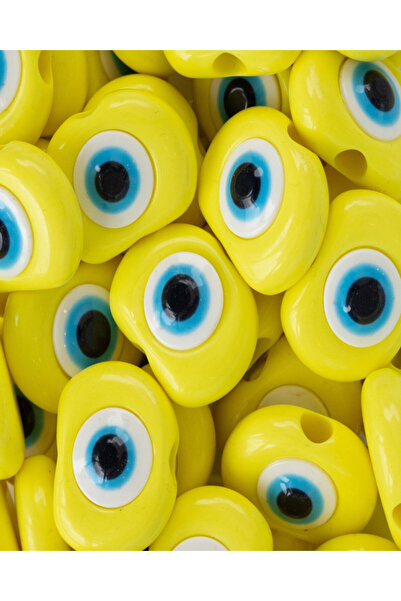 312 KONSEPT 8 قطع من خرزات العين الشريرة البلاستيكية كبيرة الحجم (لون أصفر/2....