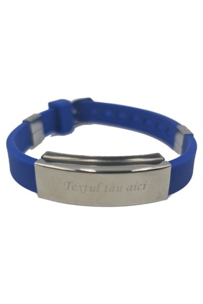 dalimag Silicone Bracelet, Custom Text, Adjustable, Blue,