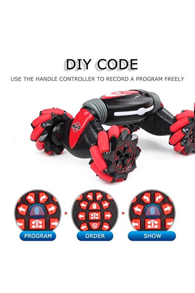 rexa 2.4G Twisting Off-Road Vehicle Music Dancing Two Side Driving Gesture Sensing RC Stunt 37.5cm