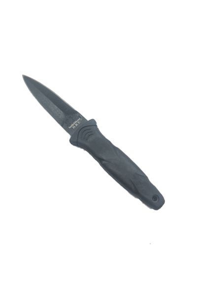 dalimag Cuțit tactic cu lanț, teacă cu clemă pentru curea, tăiș dublu, 19 cm, negru,