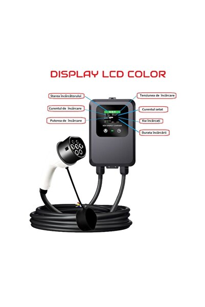 SATCOM Stație de încărcare fixă pentru mașini electrice, WallBox, 7Kw, pornire RFID,