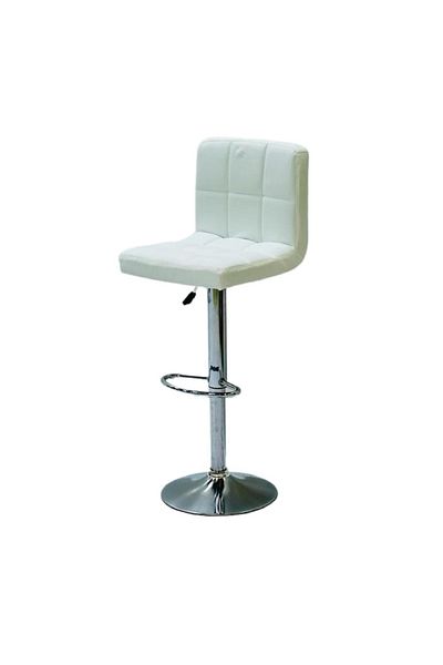 rexa White leather high kitchen bar chair
