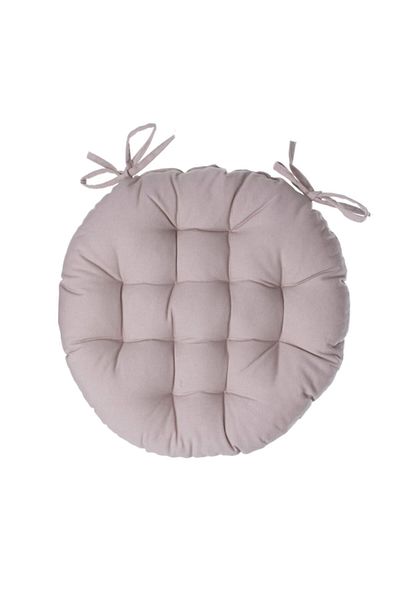 Atmosphera Premium Quality Cotton Round Chair Pad Linen 38 x 38 cm