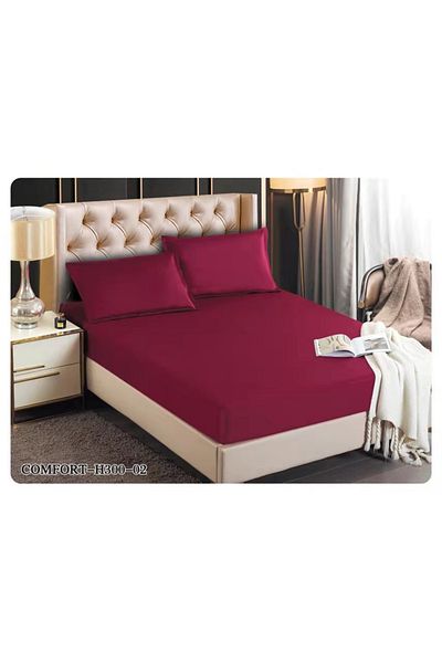 FIONNA.RO Husa Cu Elastic Din Jersey Reiat 180x200cm - Bordeaux